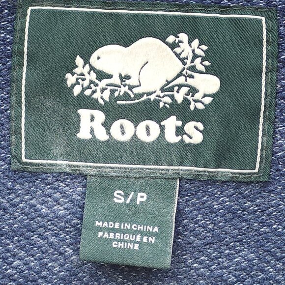 ROOTS Canada Women's Sweater Dress Size Small Short Sleeve Navy Blue - Picture 2 of 8